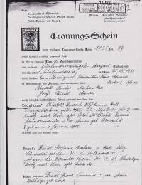 Trauungs-Schein Konrad 1935